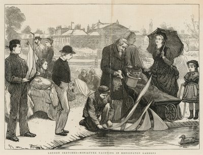 Miniatura de yates en Kensington Gardens, Londres de English School