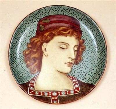 Plato de Minton pintado por un artista aficionado, c.1880 de English School