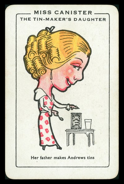 Miss Canister, La hija del hojalatero (litografía en color) de English School