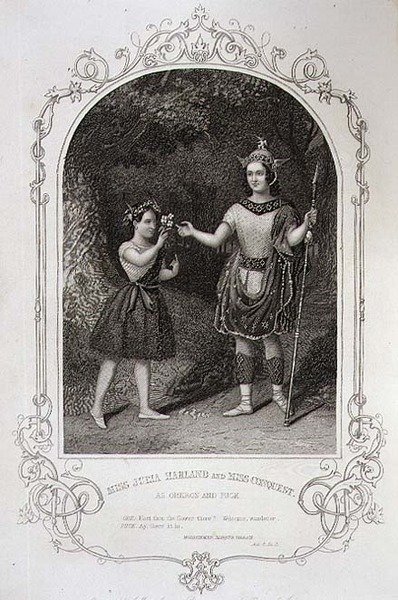 Miss Julia Harland y Miss Conquest como Oberon y Puck, Acto II Escena 2 de 