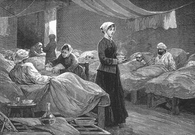 Miss Nightingale en el Hospital de Barracas en Scutari de English School