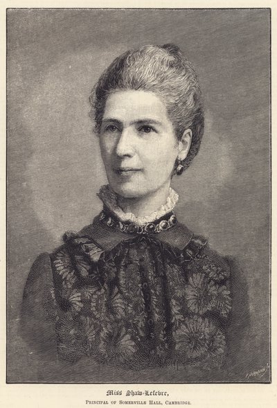 Srta. Shaw-Lefevre, directora del Somerville Hall, Cambridge (grabado) de English School