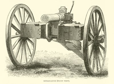 Mitrailleuse, vista frontal, agosto 1870 de English School