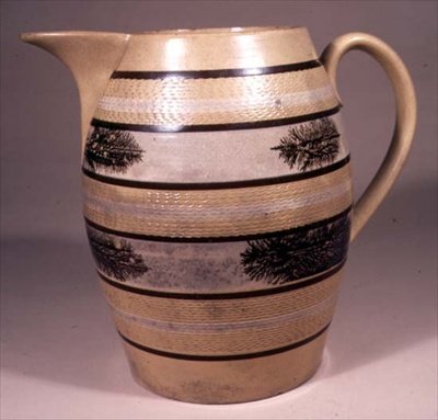 Jarra de loza Mocha, probablemente hecha en Staffordshire, c.1830 de English School