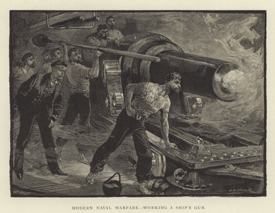 Guerra naval moderna, operando un cañón de barco de English School