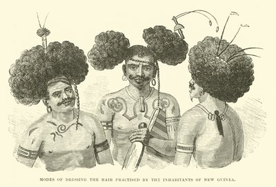 Modos de peinarse practicados por los habitantes de Nueva Guinea de English School