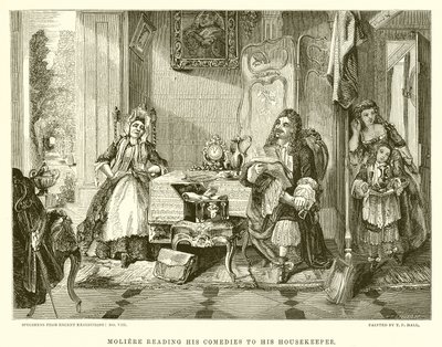 Molière leyendo sus comedias a su ama de llaves de English School