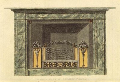 Chimenea de Mármol Mona, de la Repositorio de Artes de Ackermann, Vol II, 2, Placa 20 de English School