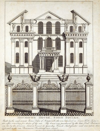 Monmouth House, Soho Square, publicado por N. Smith, Gt Mays Buildings, 11 de enero de 1791 de English School