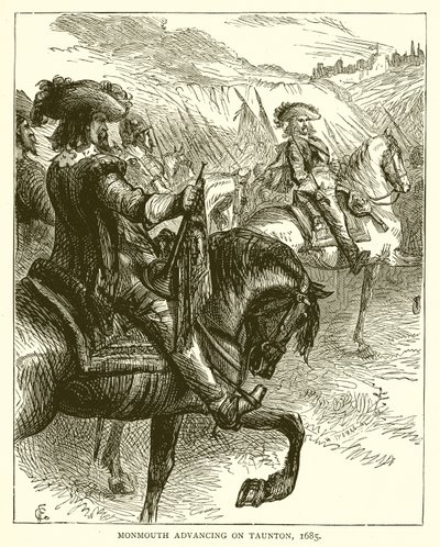 Monmouth avanzando sobre Taunton, 1685 de English School