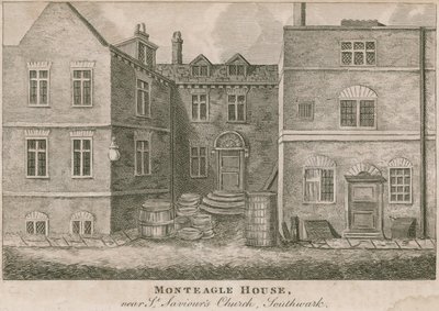 Casa Monteagle, cerca de la Iglesia de San Salvador, Southwark, Londres de English School