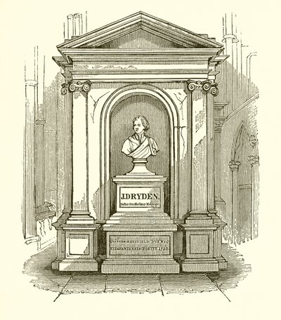 Monumento de Dryden en la Abadía de Westminster de English School
