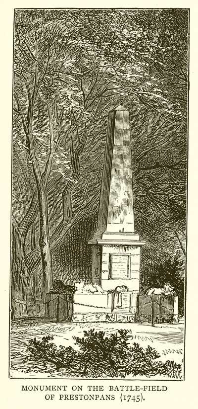 Monumento en el campo de batalla de Prestonpans (1745) de English School