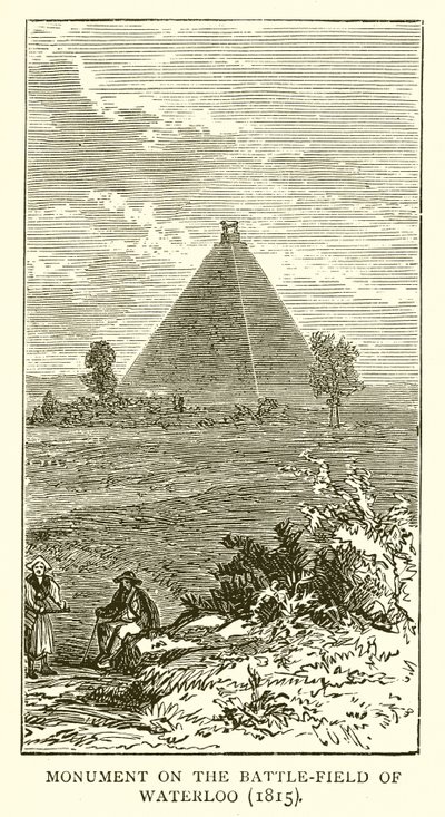 Monumento en el campo de batalla de Waterloo (1815) de English School