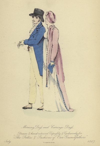 Vestido de mañana y vestido de carruaje de English School