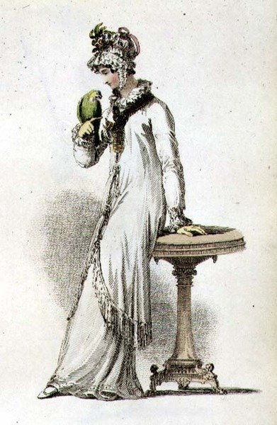 Vestido de mañana, lámina de moda de Ackermann