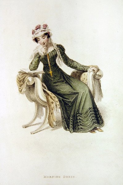 Vestido de mañana, lámina de moda de Ackermann