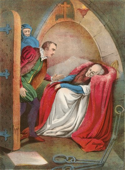 Mortimer en una Silla. Carcelero y Ricardo Plantagenet de English School