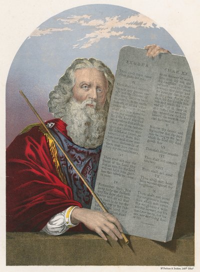 Moisés con las tablas de la ley de English School