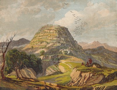 Montaña del Tabor, Galilea (litografía en color) de English School