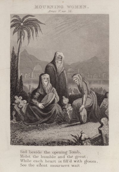 Mujeres de luto, Amós V, ver 16 (grabado) de English School