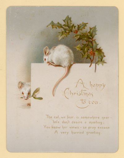 Ratón, tarjeta de Navidad de English School