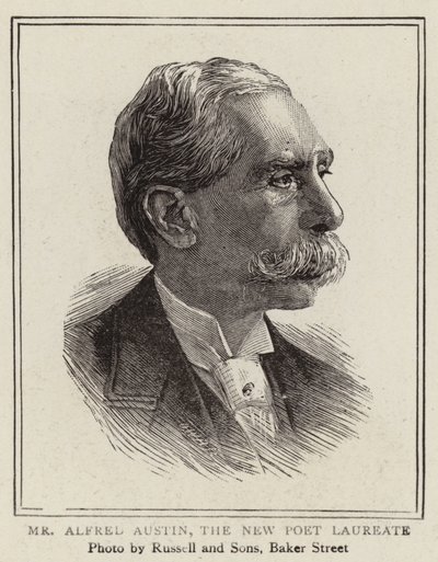 Alfred Austin, el nuevo poeta laureado (grabado) de English School