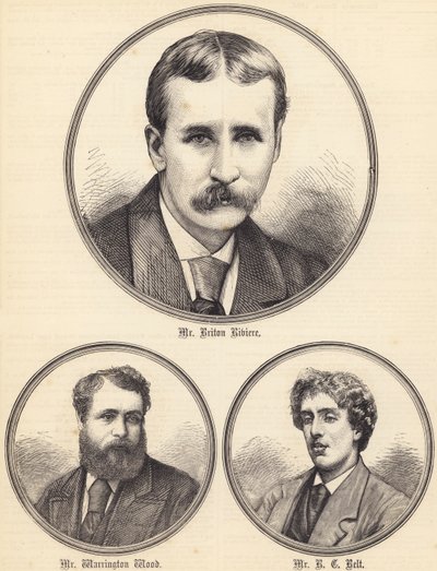 Mr Briton Riviere, Mr Warrington Wood, Mr R C Belt (grabado) de English School