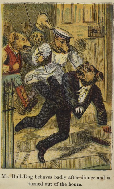 El Sr. Bull-Dog se comporta mal después de la cena y es expulsado de la casa de English School