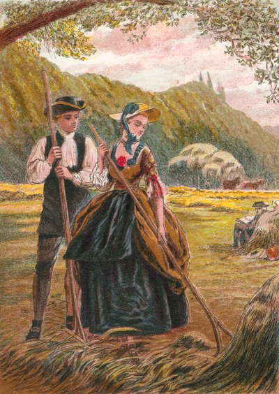 El Sr. Burchell y Sophia en el campo de heno de English School