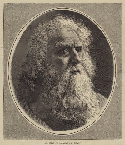 Sr. Charles Calvert como "Lear" (grabado) de English School