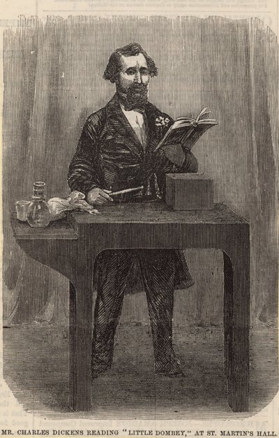 El Sr. Charles Dickens leyendo Little Dombey en el Salón de St Martin de English School