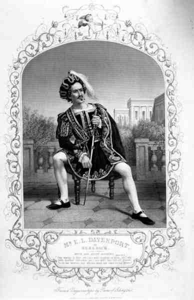 Mr E.L. Davenport como Benedick, Acto II Escena 3, en Mucho Ruido y Pocas Nueces, de William Shakespeare, de un daguerrotipo de Paine de Islington de English School