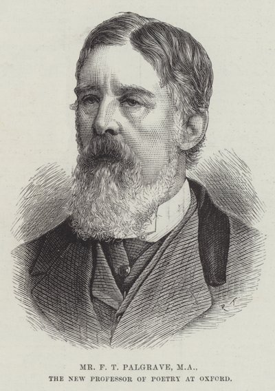 Sr. F T Palgrave, MA, el Nuevo Profesor de Poesía en Oxford (grabado) de English School