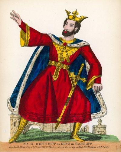 Sr. G Bennett como el rey en Hamlet de English School
