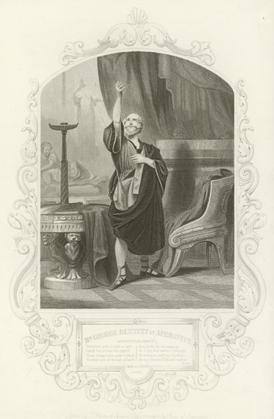 Sr. George Bennett como Apemantus, La gracia de Apemantus, Timón de Atenas, Acto I, escena ii de English School