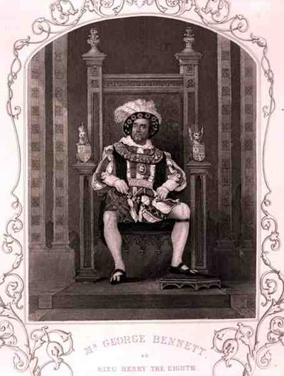 Mr George Bennett como el Rey Enrique Octavo, en la obra de William Shakespeare de English School
