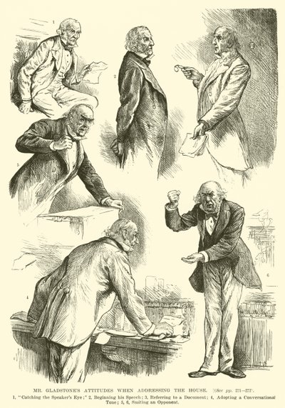 Las Actitudes del Sr. Gladstone al dirigirse a la Cámara de English School