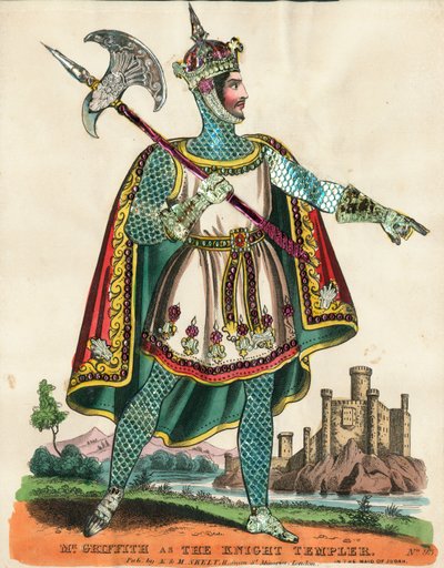 Sr. Griffith como el Caballero Templario en La Doncella de Judá de English School