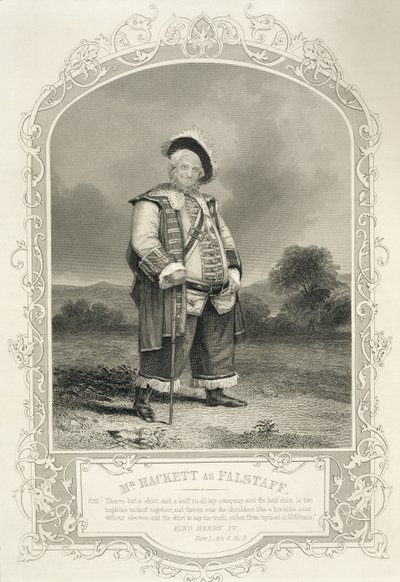 El Sr. Hackett como Falstaff, en Enrique IV (Parte 1) Acto IV Escena 3, por William Shakespeare (1564-1616) de English School
