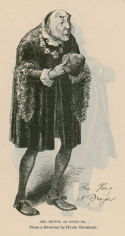 Mr Henry Irving, actor, como Luis XI de English School