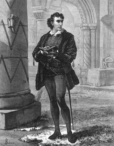 El Sr. Henry Irving como Hamlet en el Teatro Lyceum de English School