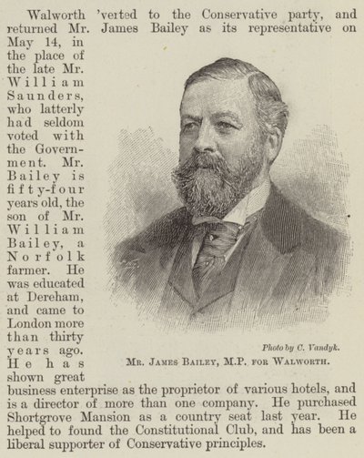Sr. James Bailey, MP por Walworth de English School