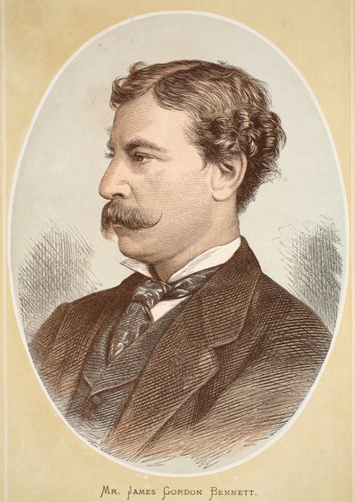 Sr. James Gordon Bennett, ilustración de La Edición Pictórica de la Vida y Descubrimientos de David Livingstone por J. Ewing Richie, pub. por A. Fullarton & Co., 1876 de English School