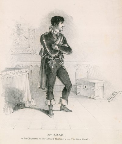 El Sr. Kean en el personaje de Sir Edward Mortimer en El cofre de hierro de English School