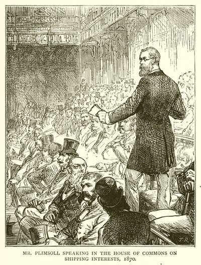 El Sr. Plimsoll hablando en la Cámara de los Comunes sobre los Intereses Marítimos, 1870 de English School