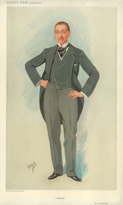 Mr Robert Armstrong Yerburgh, Chester, 28 de abril de 1910, caricatura de Vanity Fair de English School