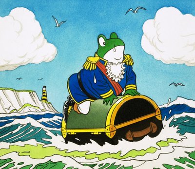 El Sr. Sapo en un baúl en el mar de English School