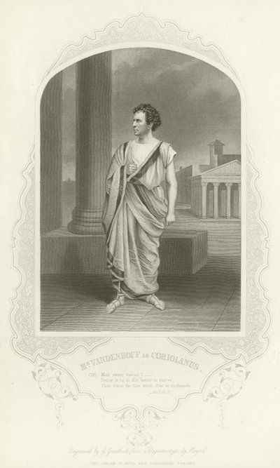 Sr. Vandenhoff como Coriolano, Coriolano, Acto II, escena III de English School