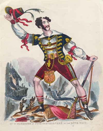 Mr W. Harrison como Jose Speckbacher en La prueba de amor, c.1840 de English School